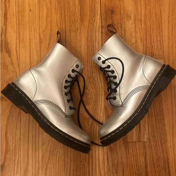 Dr. Martens Silver Women's Boots - Picture 3 of 8